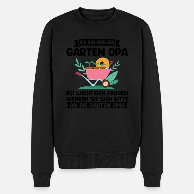 Garten Opa Großvater Geschenk - Männer Premium Bio Pullover - Schwarz