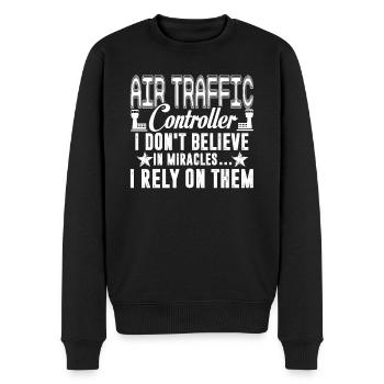 Air Traffic Controller Rely On Miracles - Men's Premium Organic Jumper - black - Front - Nico (187cm)