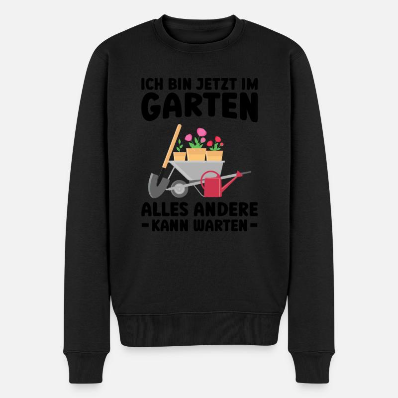 Garten Pflanze Gartenarbeit Geschenk - Männer Premium Bio Pullover - Schwarz