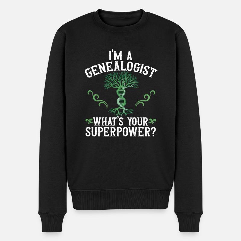 Généalogie Généalogie Généalogiste - Pull Premium bio Homme - noir