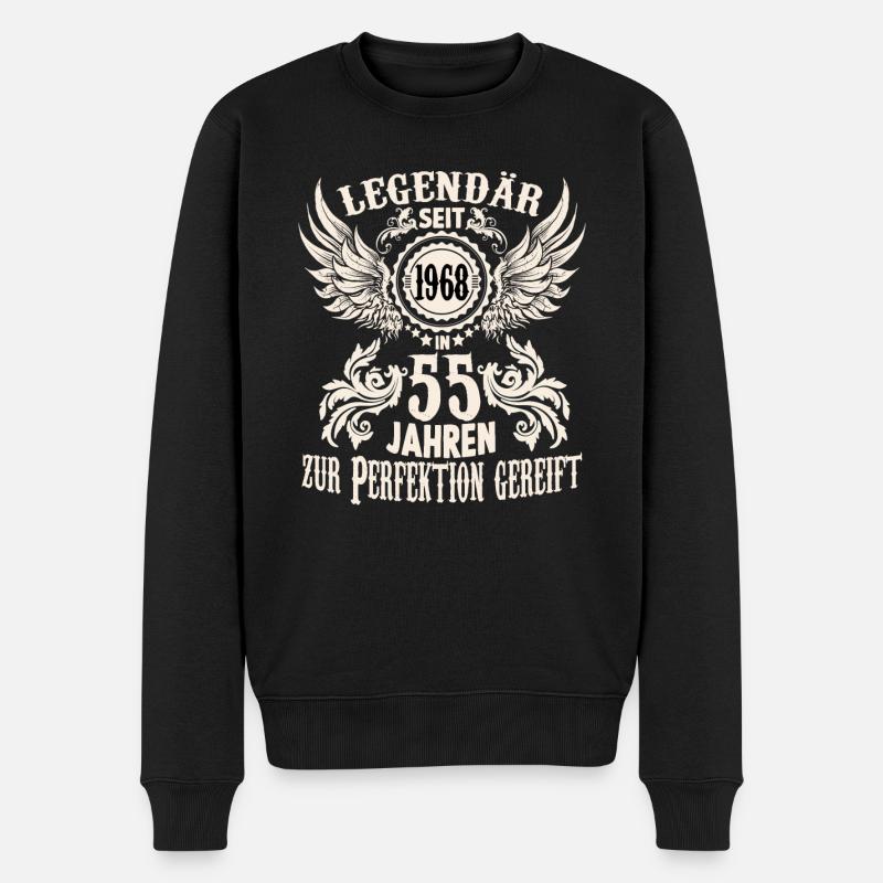 Legendär seit 1968 Geburtstag 55 jährige Legende - Männer Premium Bio Pullover - Schwarz