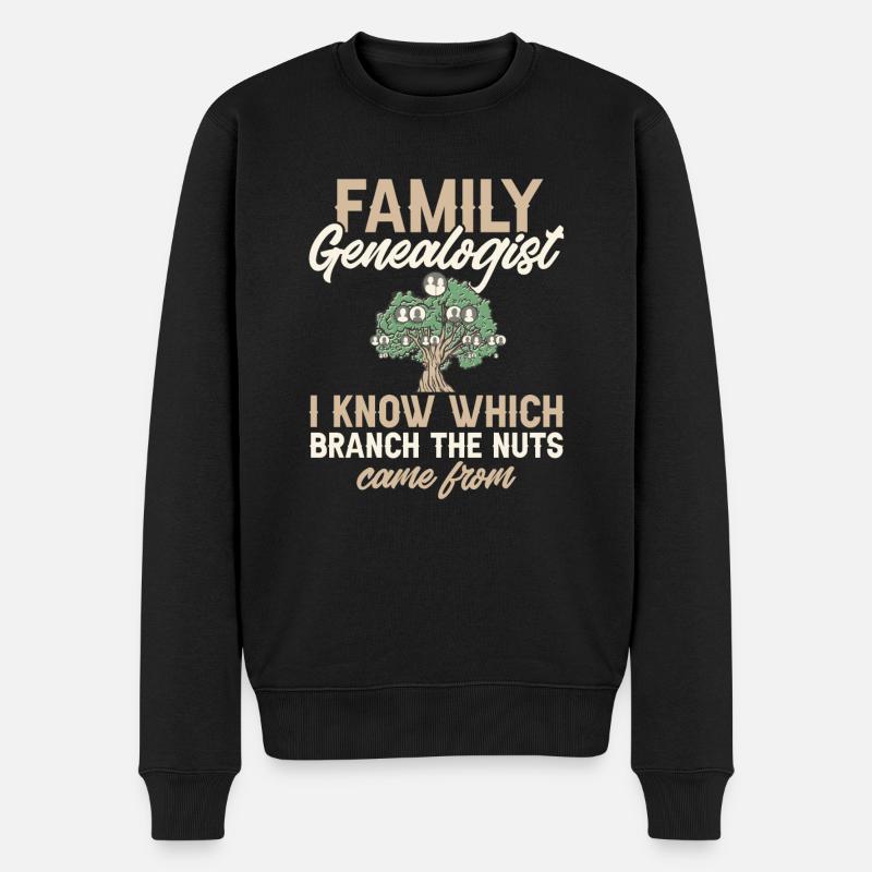 Généalogie Généalogie Généalogiste - Pull Premium bio Homme - noir
