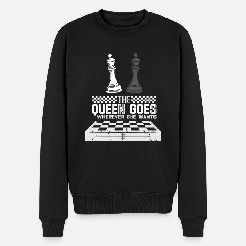 Lusitger Schachspieler Spruch I Schach - Männer Premium Bio Pullover - Schwarz