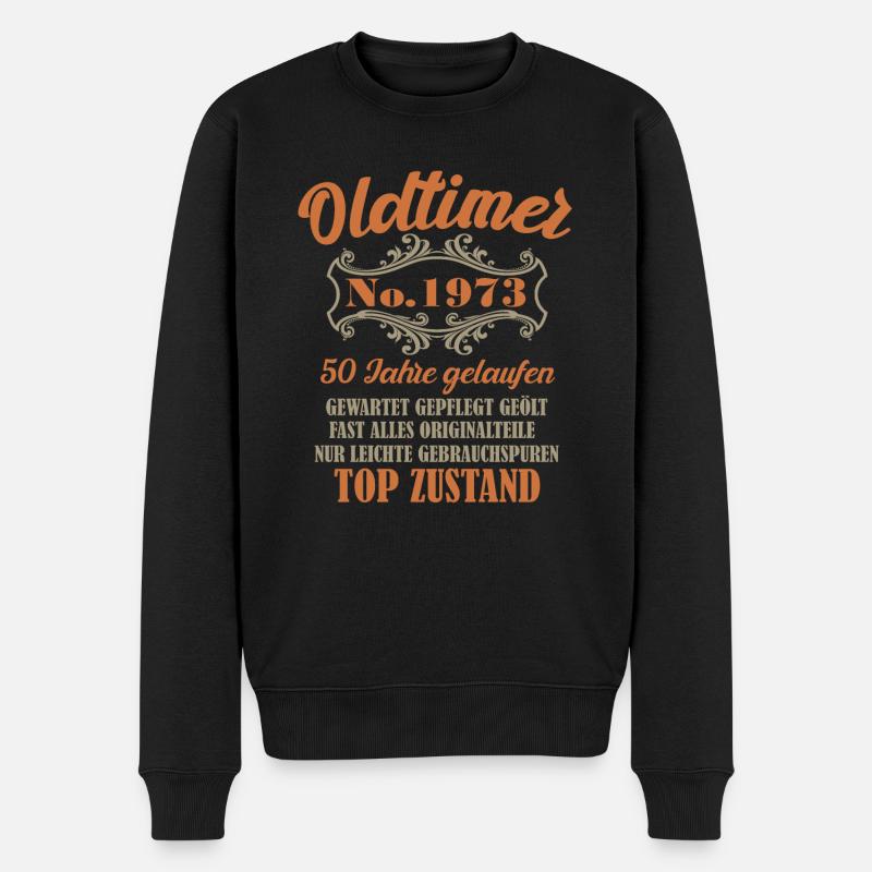 50 Geburtstag Oldtimer 1973 - Männer Premium Bio Pullover - Schwarz