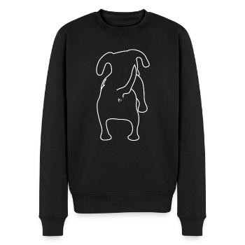 Hund von hinten Hunde - Männer Premium Bio Pullover - Schwarz - Vorne - Nico (187cm)
