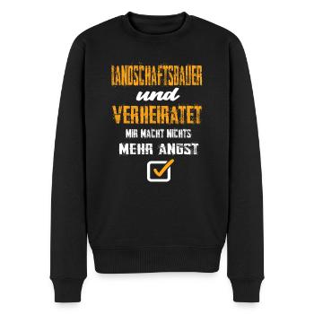 Landschaftsbauer und Verheiratet - Männer Premium Bio Pullover - Schwarz - Vorne - Nico (187cm)