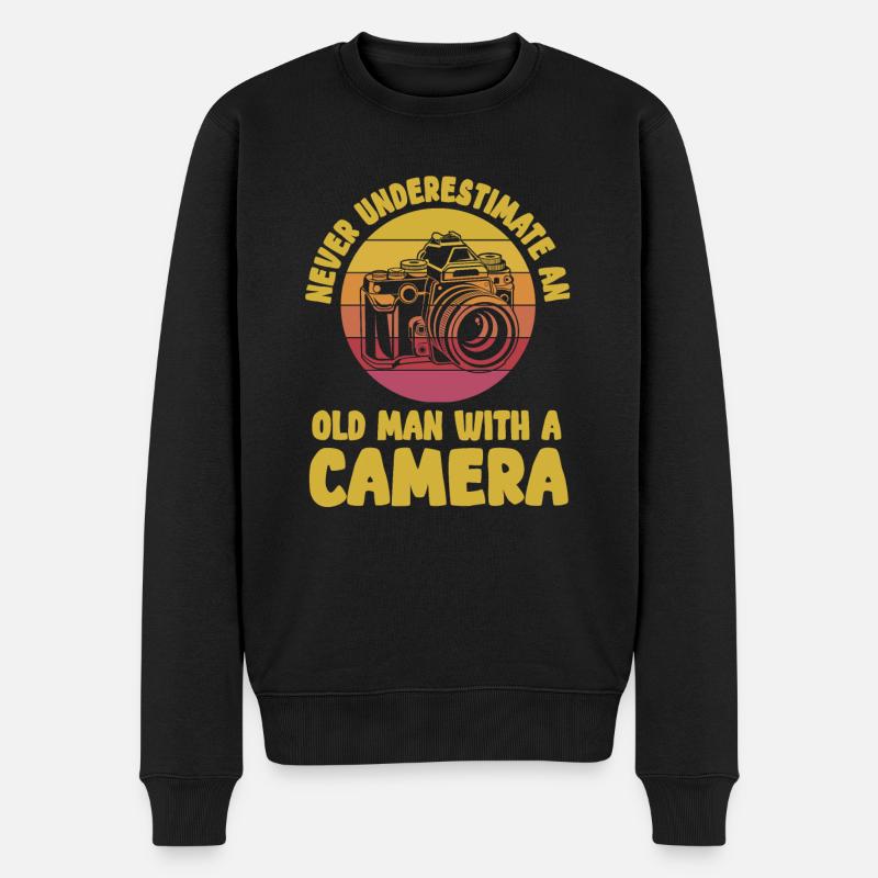 Fotografen Spruch Hobby Fotograf - Männer Premium Bio Pullover - Schwarz