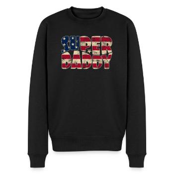 Super Daddy In Stars And Stripes pour papa - Pull Premium bio Homme - noir - Devant - Nico (187cm)