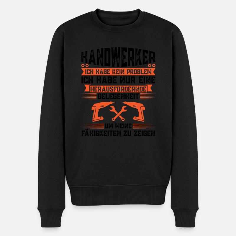 Handwerker Beruf Allroundhandwerker Geschenk - Männer Premium Bio Pullover - Schwarz