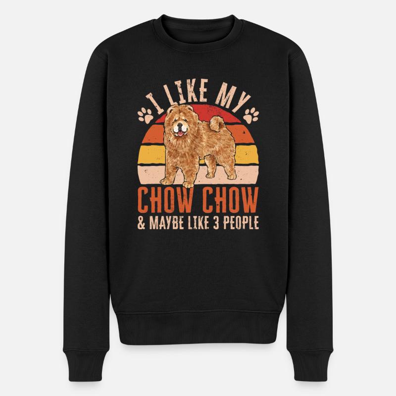 Chow Chow Hund - Männer Premium Bio Pullover - Schwarz