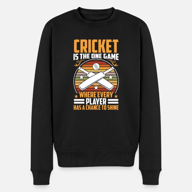 Cricket Ist Das Eine Spiel - Männer Premium Bio Pullover - Schwarz