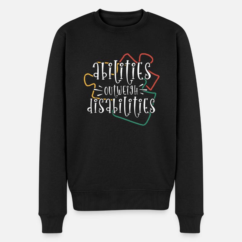 Autism awareness - abilities predominate - Men's Premium Organic Jumper - black