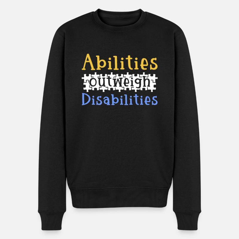 Autism awareness - abilities predominate - Men's Premium Organic Jumper - black