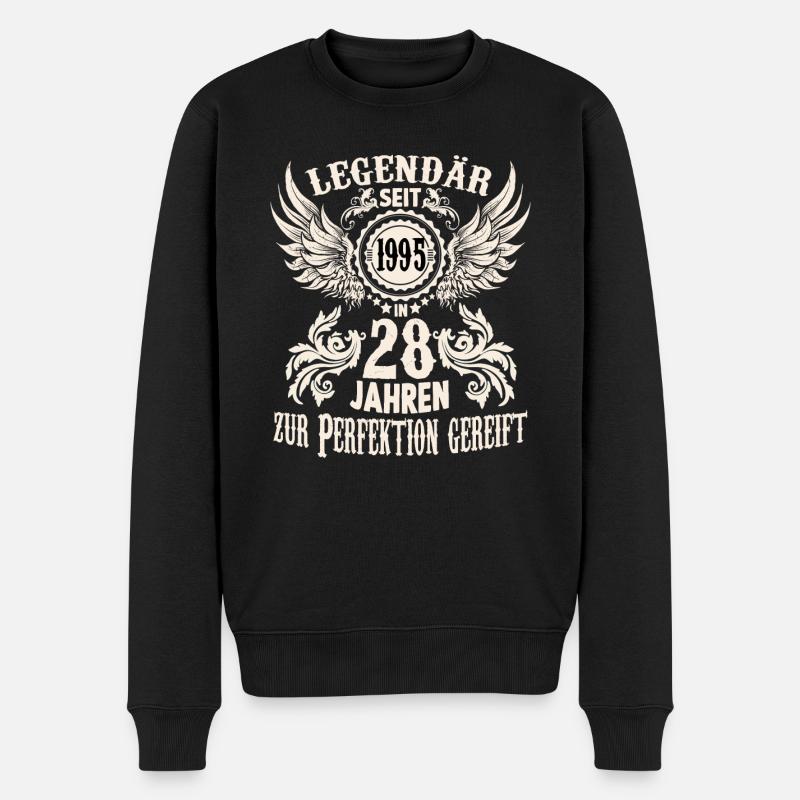 Legende 28 Jahre Geburtstags Shirt Sprüche Herren - Männer Premium Bio Pullover - Schwarz