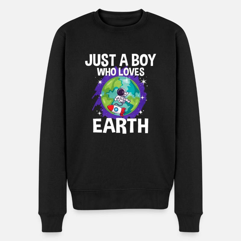 Erde Planet Geschenk - Männer Premium Bio Pullover - Schwarz