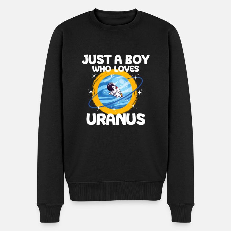 Uranus Planet Geschenk - Männer Premium Bio Pullover - Schwarz