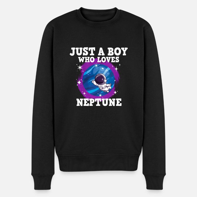 Neptun Planet Geschenk - Männer Premium Bio Pullover - Schwarz