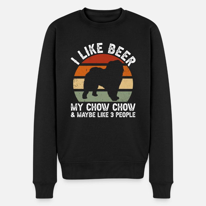 Chow Chow Chien - Pull Premium bio Homme - noir