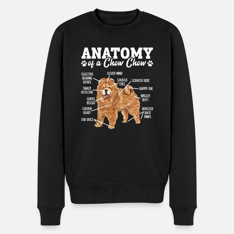 Chow Chow Chien - Pull Premium bio Homme - noir