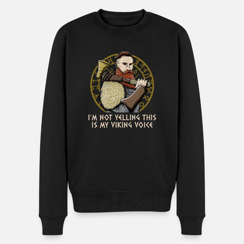 Im Not Yelling This Is My Odin Voice Funny - Männer Premium Bio Pullover - Schwarz