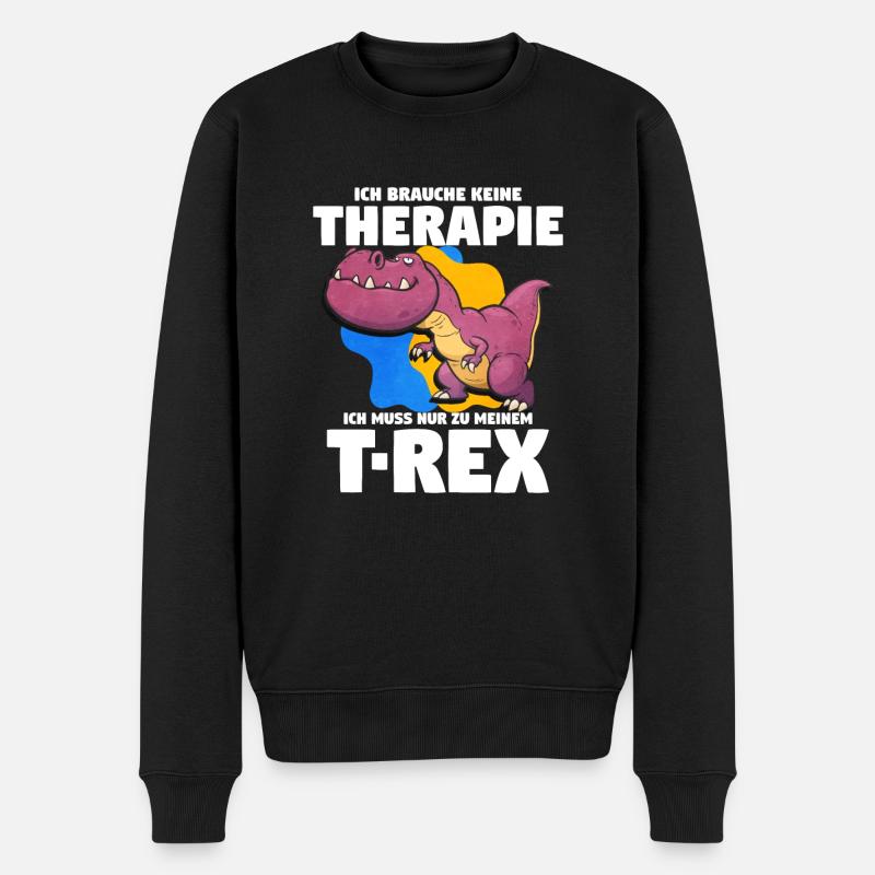 T-Rex - Männer Premium Bio Pullover - Schwarz