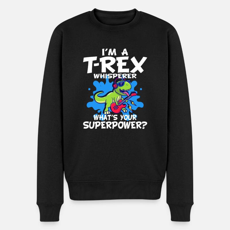 T-Rex - Männer Premium Bio Pullover - Schwarz
