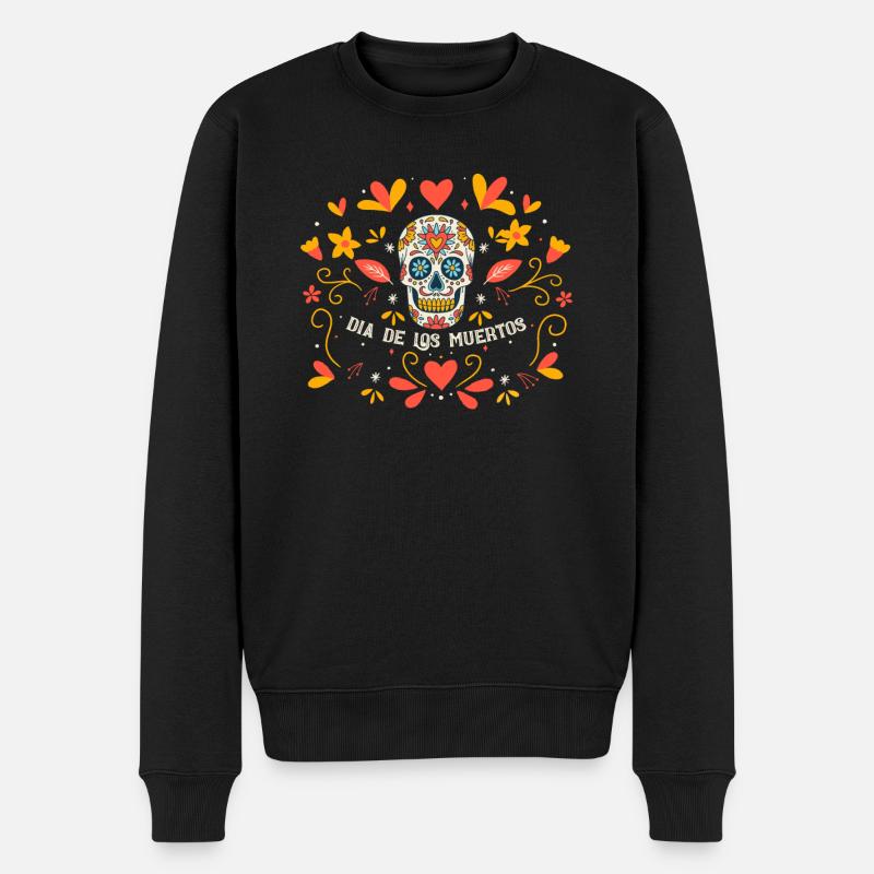 Dia de los Muertos De dødes dag mexicansk - Økologisk premium-sweatshirt til mænd - sort