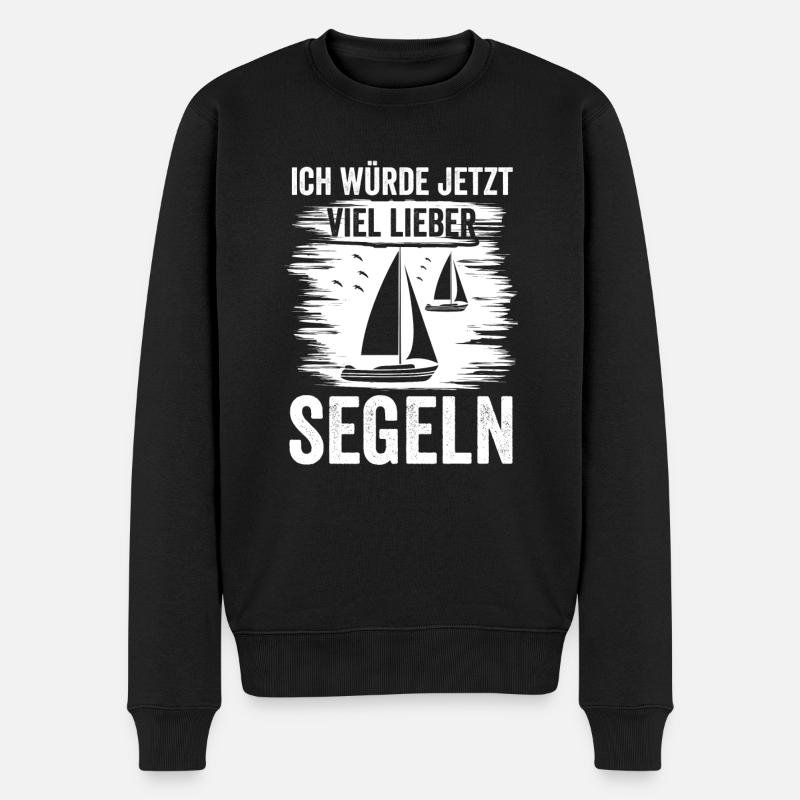 Segelboot Segler Segeln - Männer Premium Bio Pullover - Schwarz