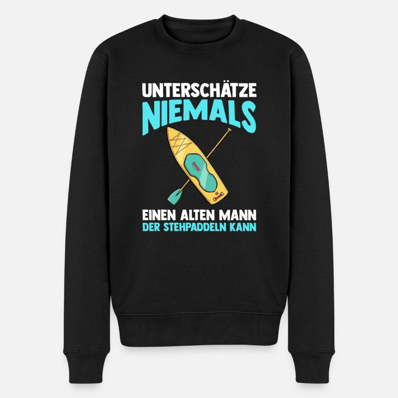 Stand Up Paddeling - Männer Premium Bio Pullover - Schwarz