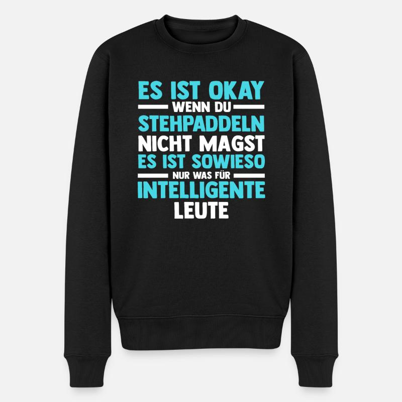 Stand Up Paddeling - Männer Premium Bio Pullover - Schwarz