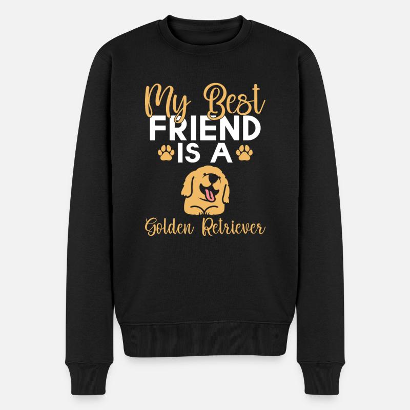 Cadeaux Golden Retriever - Pull Premium bio Homme - noir