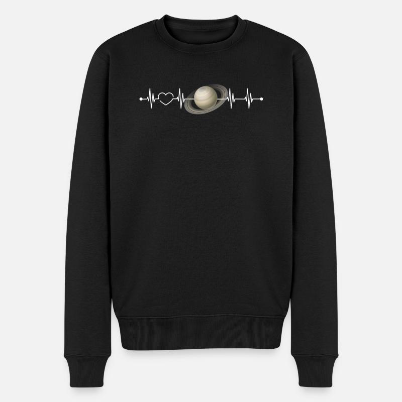 Saturn - Männer Premium Bio Pullover - Schwarz