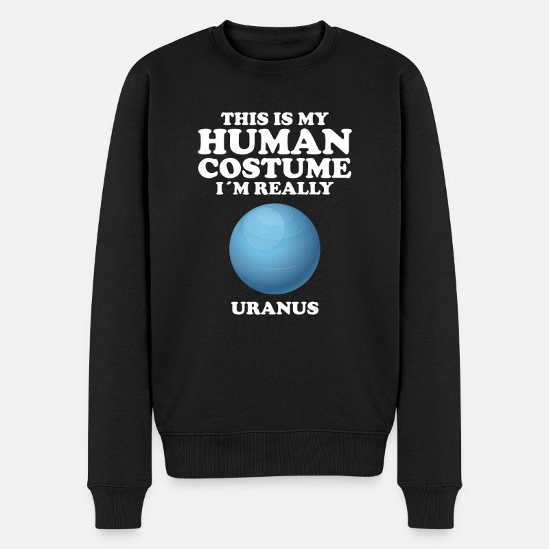 Uranus - Männer Premium Bio Pullover - Schwarz