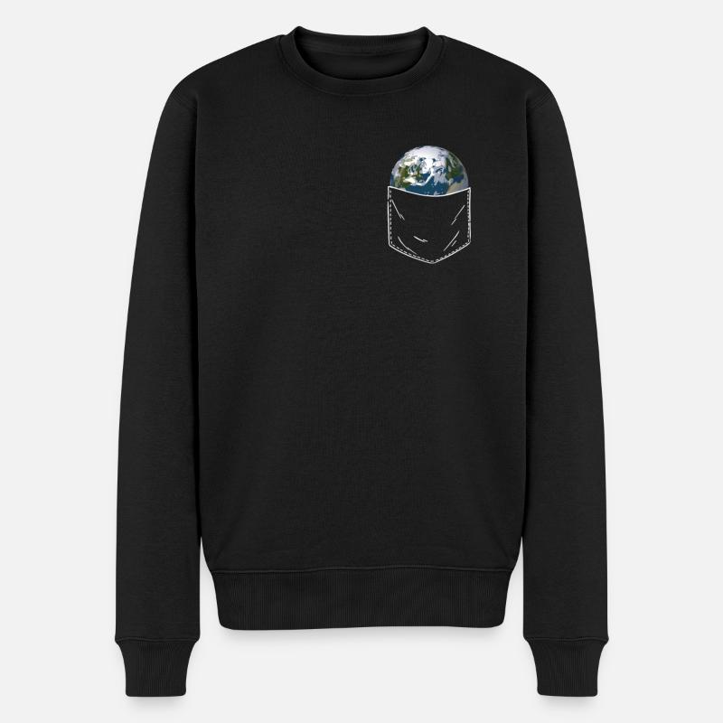 Erde - Männer Premium Bio Pullover - Schwarz
