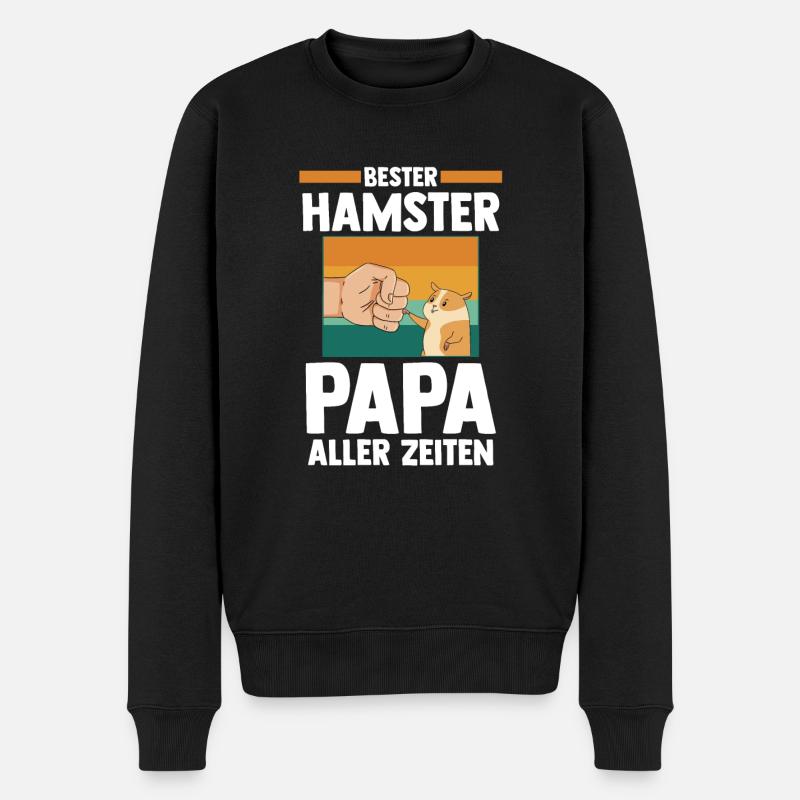 Nagetier Hamsterbesitzer Vater Papa Hamster - Männer Premium Bio Pullover - Schwarz