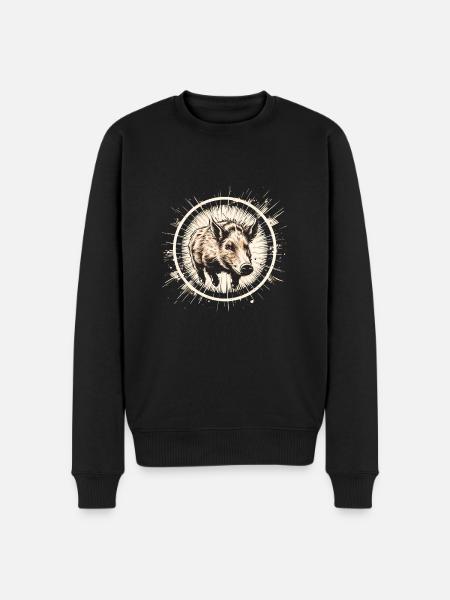 Hog Hunting Crosshair - Men's Premium Organic Jumper - black