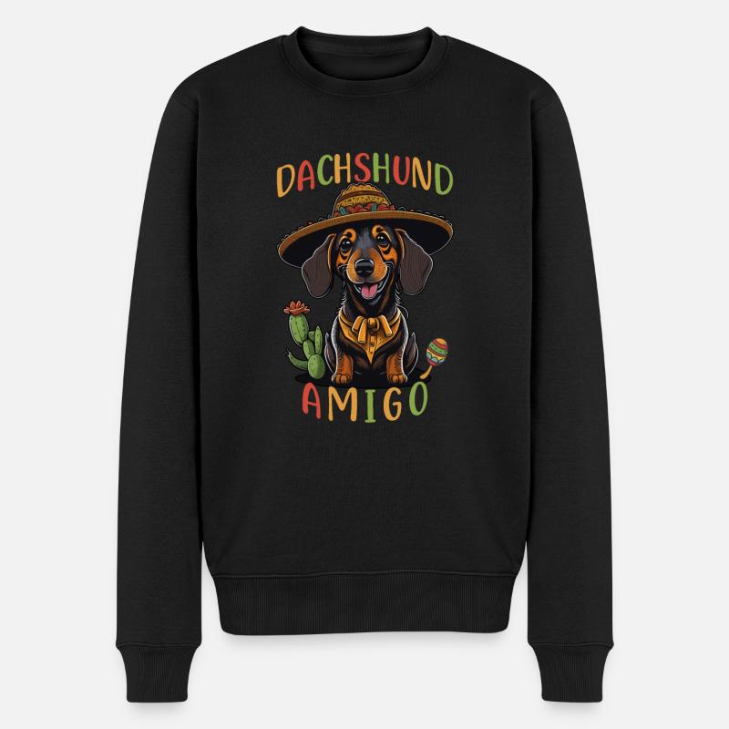 Teckel Amigo Teckel mexicain - Pull Premium bio Homme - noir