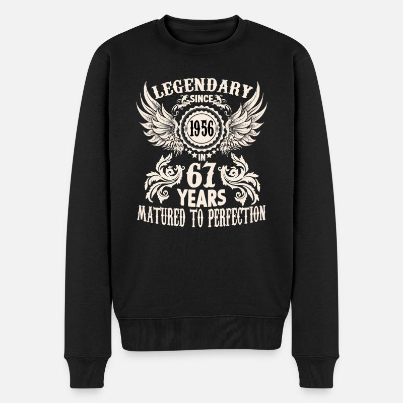 Lustiges Geburtstagsshirt für 67-Jährigen Spruch - Männer Premium Bio Pullover - Schwarz