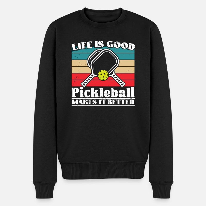 Pickleball makes it better - Männer Premium Bio Pullover - Schwarz