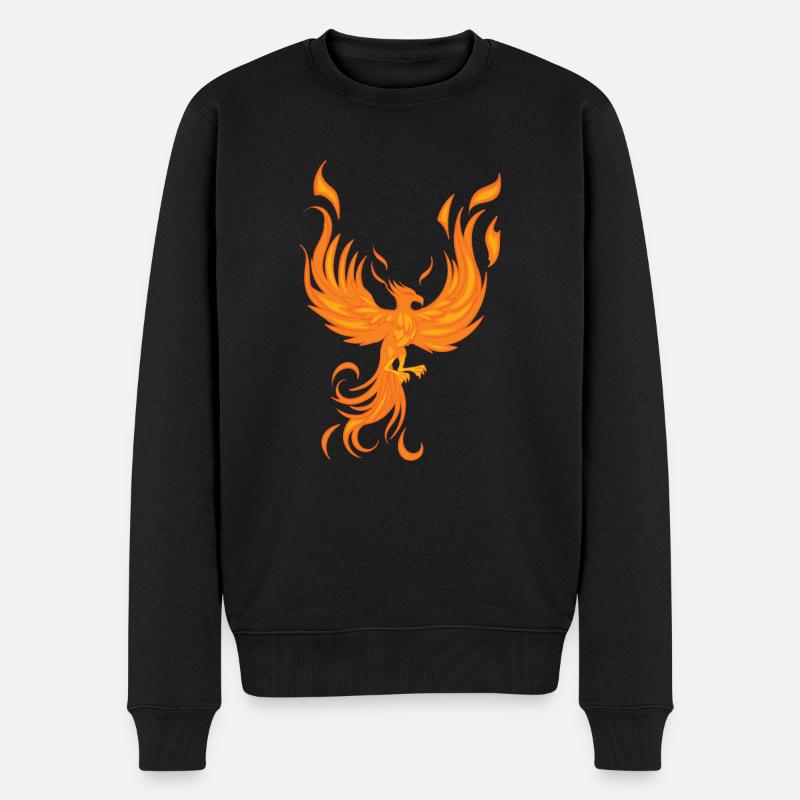 Phönix Vogel Fabelwesen - Männer Premium Bio Pullover - Schwarz