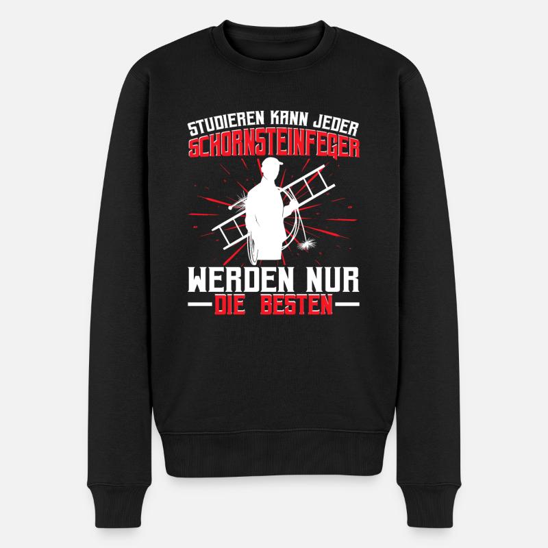 Schornsteinfeger Studieren kann jeder - Männer Premium Bio Pullover - Schwarz