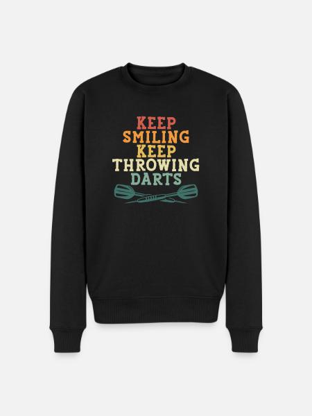 Keep smiling, keep throwing darts - Men's Premium Organic Jumper - black