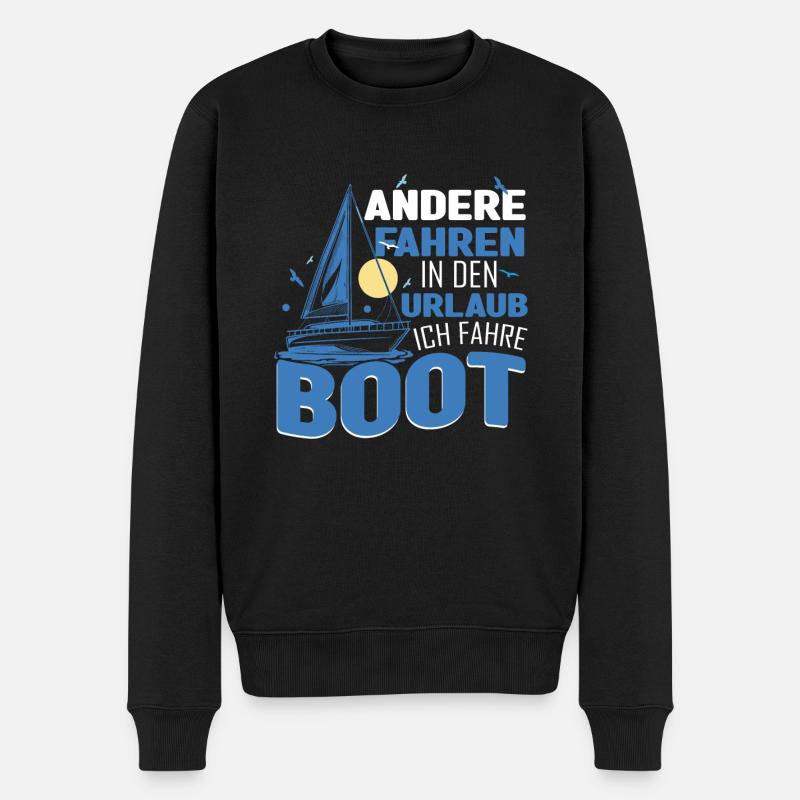Boot Kapitän Bootsbesitzer - Männer Premium Bio Pullover - Schwarz
