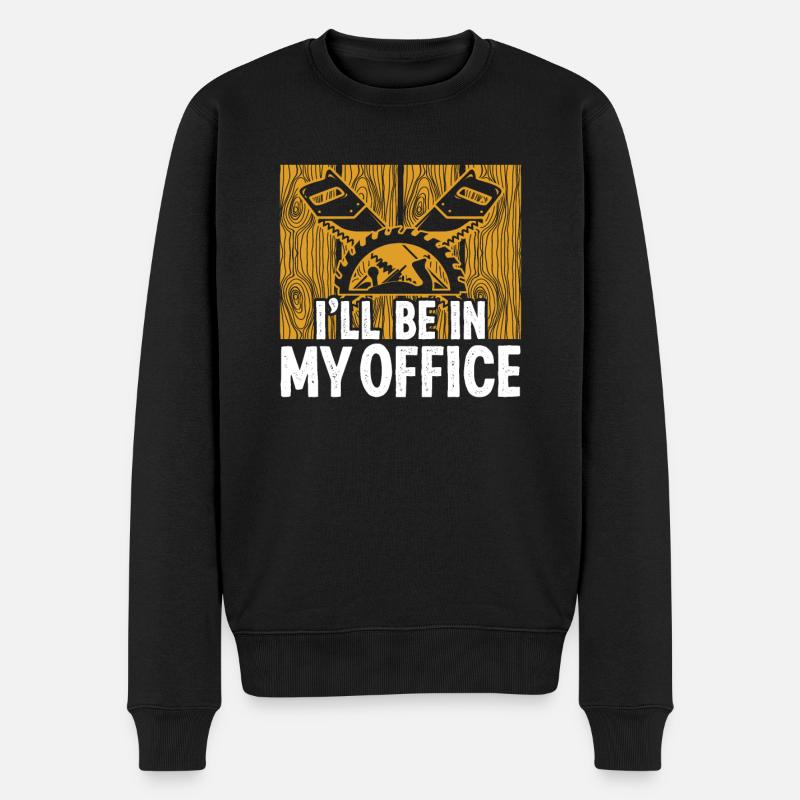Je suis dans mon bureau - Pull Premium bio Homme - noir