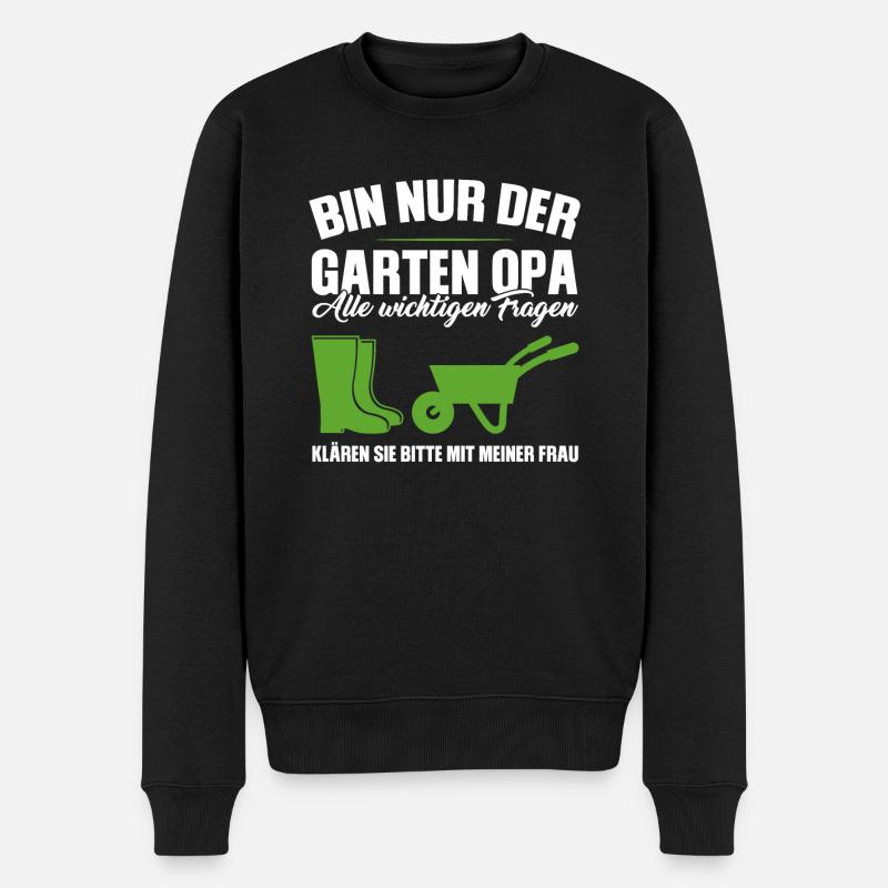 Garten Opa Gnome Großvater Geschenk - Männer Premium Bio Pullover - Schwarz
