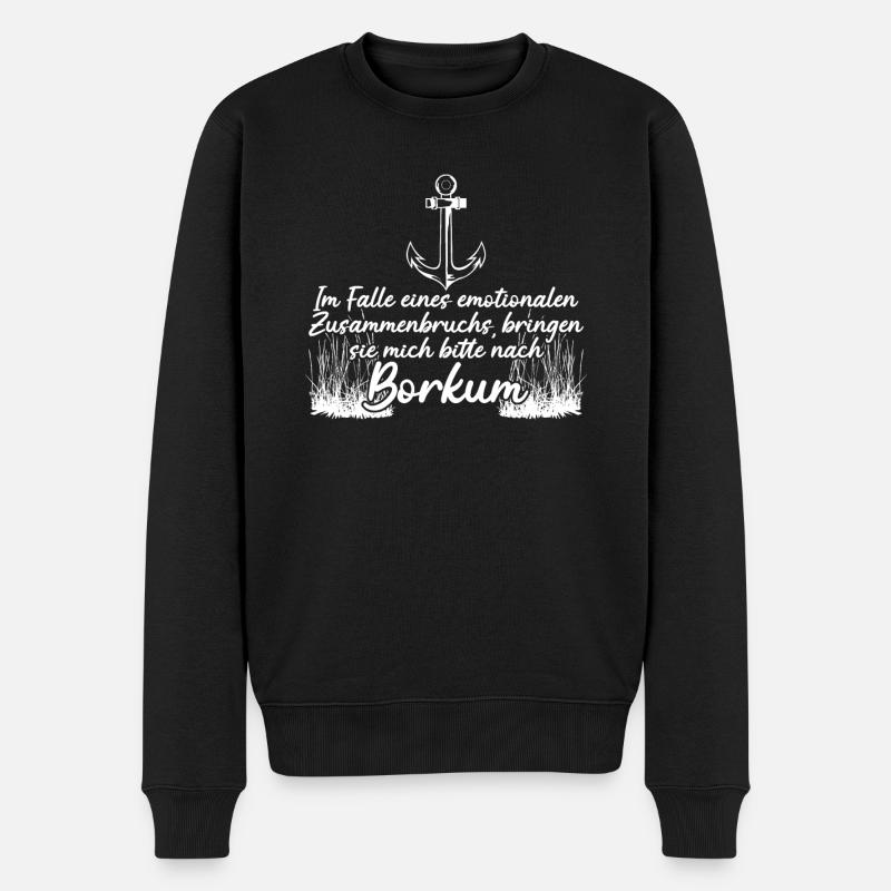 Borkum Urlaub Witz - Männer Premium Bio Pullover - Schwarz