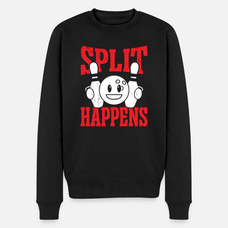 Happens Bowling - Männer Premium Bio Pullover - Schwarz