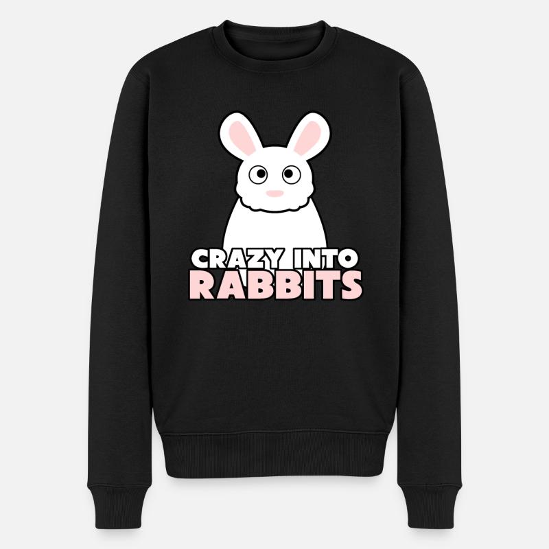 Hase Kaninchen Hasen - Männer Premium Bio Pullover - Schwarz
