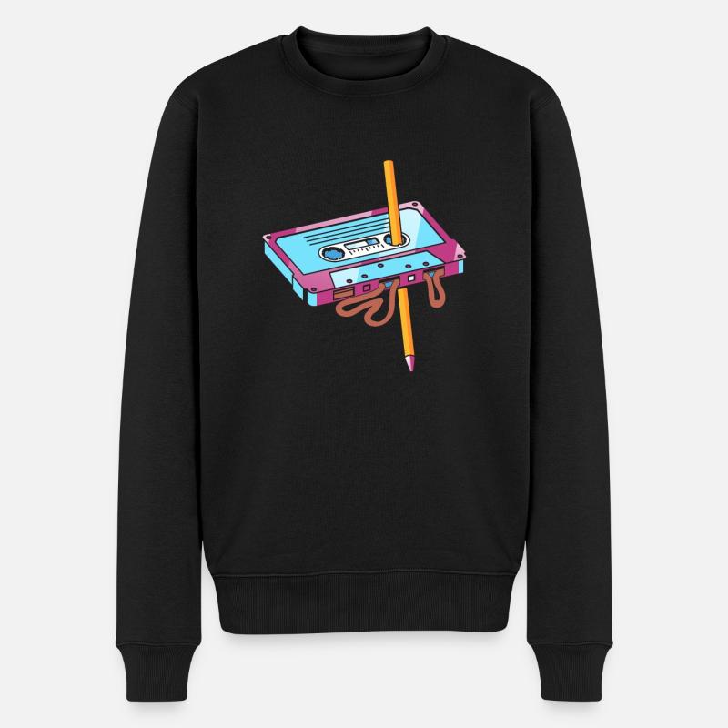 Cassette avec crayon - Pull Premium bio Homme - noir