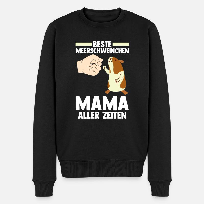 Nagetier Meerschwein Mutter Mama Meerschweinchen - Männer Premium Bio Pullover - Schwarz